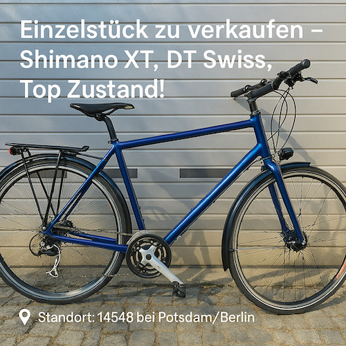 Herrenrad, Einzelstück zu verkaufen – 25CrMo4 Stahlrahmen (50 cm), Shimano XT, DT Swiss, Top Zustand!