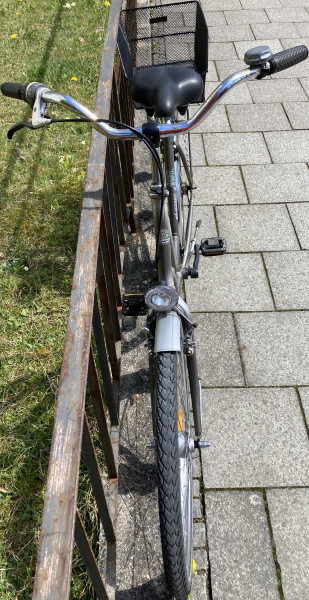 Stadtfahrrad Bavaria Line Lizzard für Damen, 26 Zoll, Nabenschaltung, Nabendynamo, Korb, Beleuchtung