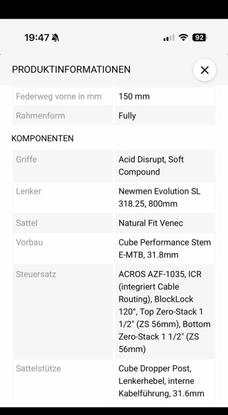 Cube Stereo Hybrid 140 HPC TM 750 sehr guter Zustand