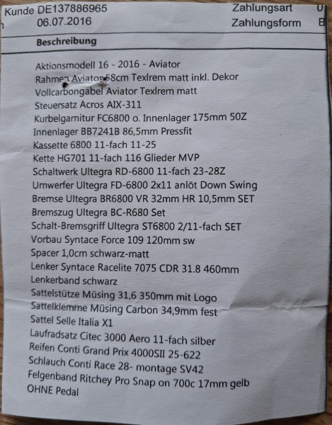 MÜSING AVIATOR Rennrad TOP Zustand