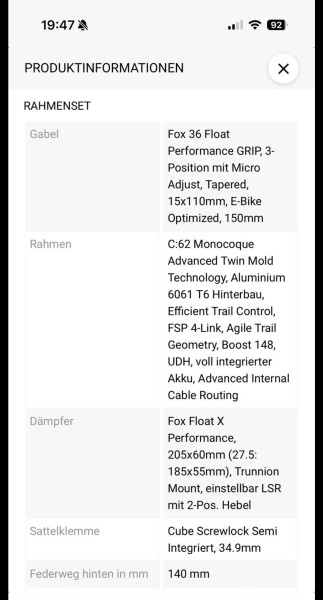 Cube Stereo Hybrid 140 HPC TM 750 sehr guter Zustand